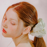 DOT MESH SATIN SCRUNCHIE (IVORY)