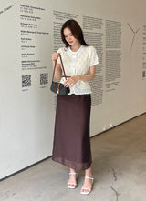Corinne Layered Chiffon Slit Maxi Long Skirt