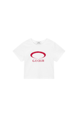 G.E CLUB クロップドTシャツ [ホワイト / レッド]