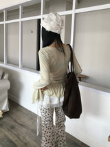 thin flower knit hat