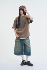 Rhadon dirty washed bermuda pants