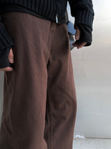 Herringbone stitch denim - BROWN