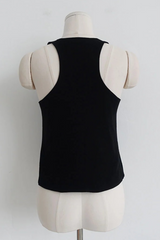 NATURAL LINEN BUTTON VEST (BROWN, BLACK 2COLORS!)