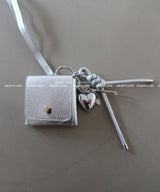 Heart key strap layered keyring