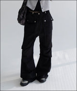 Croll flare cotton work pants