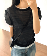 パフウィンクルシースルーショートスリーブTシャツ 4C