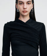 Layered Knit Top _ BLACK