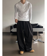 [기모] Slim golgi muscle hood half zip up(4color)