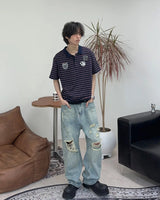 Tony Wappen Stripe Collar Tee