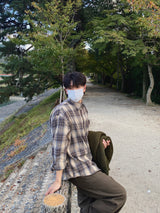 Sand Vintage Check Shirt 6C