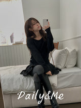 V-neck shoulder knitwear