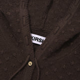 CHERRY RIBBON HOODIE CARDIAGN [DARK BROWN]