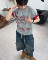 Pad Lettering Crop Short Sleeve Tee