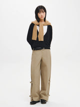 DEEP V-NECK LOOSE FIT KNIT PULLOVER