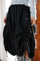  drawn ruffle skirt_black