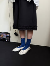 stud leather flat shoes (lvory)