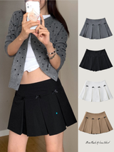 Bow Pleats A-line Skirt