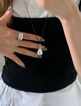 Silver 925 Bold Big Pumpkin Open Ring