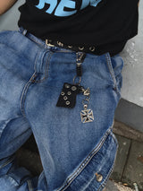 レザーカラビナキーリング(BLACK)