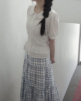 papaya frill blouse