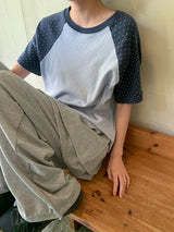 26SS★ [BAONHAUS] ヒルンドットカラーラグラン半袖Tシャツ