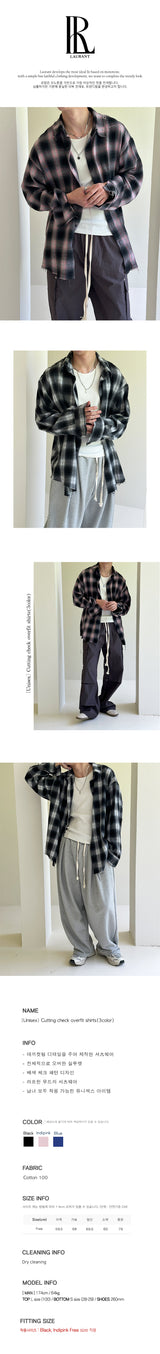 [F/W] カッティングチェックオーバーフィットシャツ (3color)