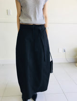 Toven Belted Balloon Long Skirt 