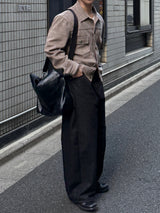 Node raw fabric curve denim pants