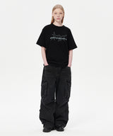 ワイドカーゴデニムパンツ (BLACK)
