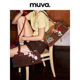 muva. Heart‑Sandwich Underarm Bag, Color‑Block Cowhide‑Velvet Large‑Capacity Elegant Shoulder Purse for Women’s Commute, New Arrival Jun 22