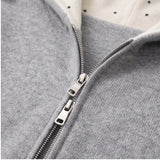 Mabel Dot Lining Knit Hood Zip-Up