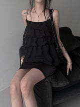 ruffle sheer bustier blouse (2color)