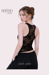 Back-Point Racer Asymmetrical Sleeveless Top