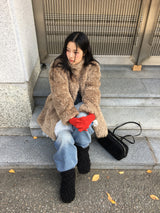 ビールボアファーハーフコート (2color)