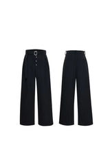 Striped Pleated Wide Leg Pants