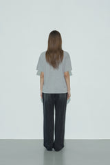 Wide washed denim pants_black