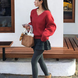 [BELLIDE MADE] キンシャモヘアVネックルーズフィットニット
