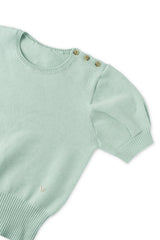 Slim button half knit_mint
