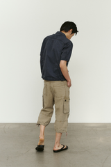 ヴィンテージ ミリタリー カプリ カーゴパンツ(Washed Beige)