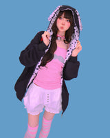 dalmatian hood zip-up