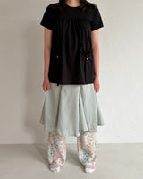 Button Pintuck Tee (2colors)