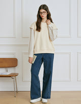 Plenny Ribbon Deco Shirt Sweatshirt Beige