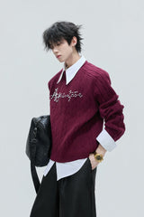 Layered Pearl Knit Sweater