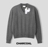 クロアケーブルVネッククロップニット