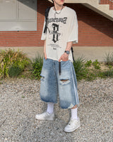 Labon Track Bermuda Denim Pants