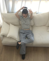レヴァン ルーズフィット ストライプ ショートスリーブTシャツ