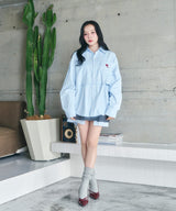 UNISEX 2WAYハートシャツ ブルー