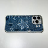 Faded Denim Stardust Phone Case Blue Indigo (SV_MagSafeGlass)