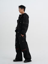 Circle Denim Bomber Jacket (Black)