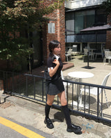 Check wrap skirt pants (belt set)